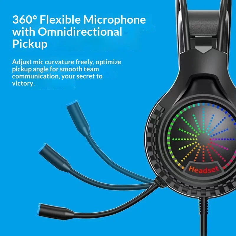 Cross-border Spot E-Sports Over-Ear Gaming 7.1 Surround Sound Active Noise Cancellation (ANC) 2m Cord Over-ear Headphones