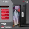 T-WOLF T50 Wired Mechanical Keyboard 85% Keyboard 97 Keys Hot Swappable Blue Switch Gaming USB Wired RGB Light Led Keyboard Game