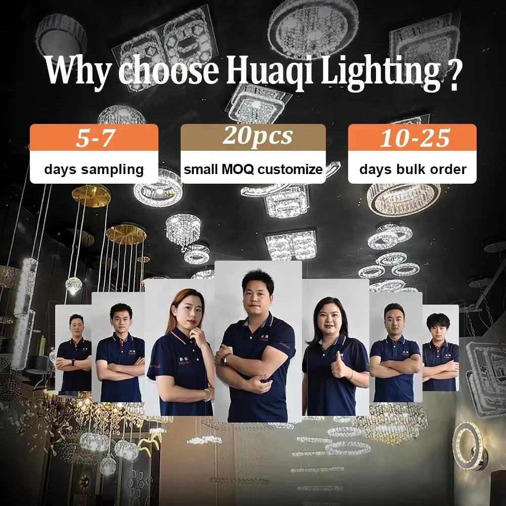 Modern 3500K LED Crystal Smart Lighting Ceiling Light for Living Room