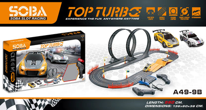 A49-9B 1/43 Scale DIY Slot Car Track Set Wholesale Hand-operate Racing Stainless Steel & Plastic Track Set 5.6 Meter