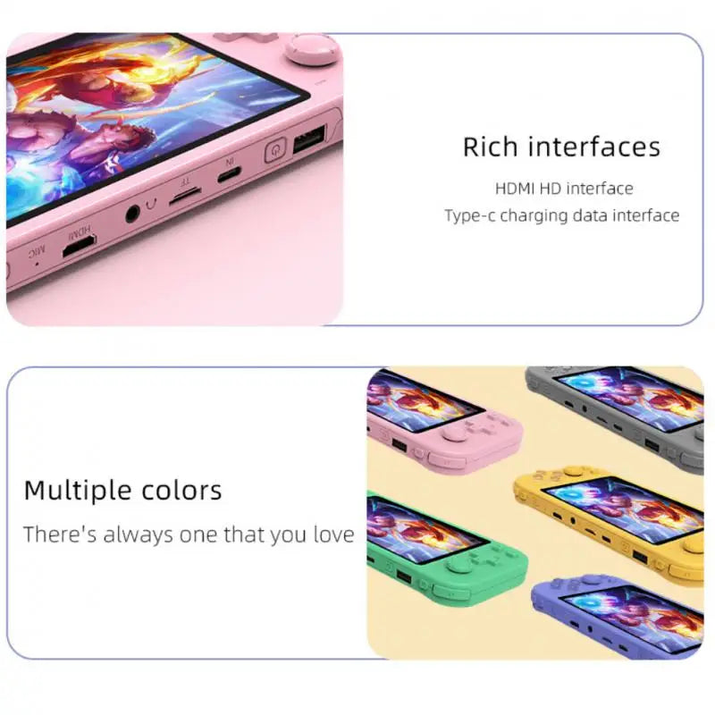 New GR3000 Handheld Game Console 5.1 Inch HD Screen Retro Game Cheap Children's Gifts Support Two-Player Games Expandable 64G