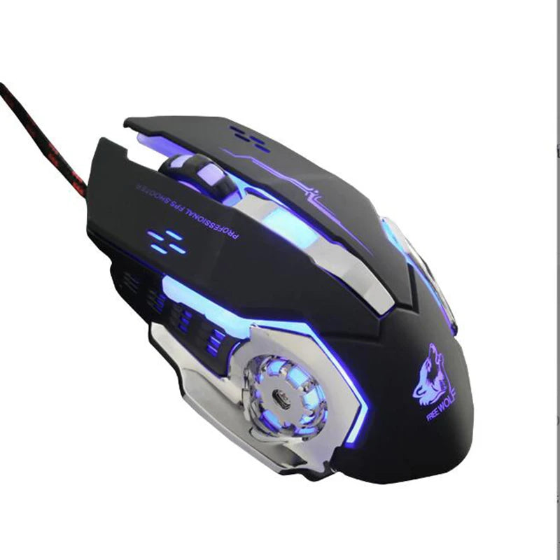 Ergonomic Wired Gaming Mouse With 6 Programmable RGB LED Keys 4000DPI USB Silent Gamer Mice for PC Computer & Laptop