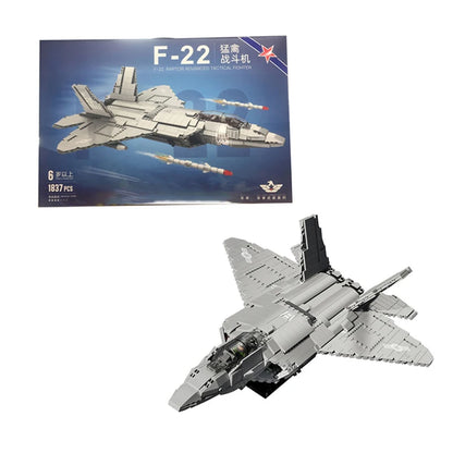 American Fighter F22 Unisex Assembled Model Children's Building Block Toy Plastic ABS 1:20 Scale Space Shuttle Small Particle