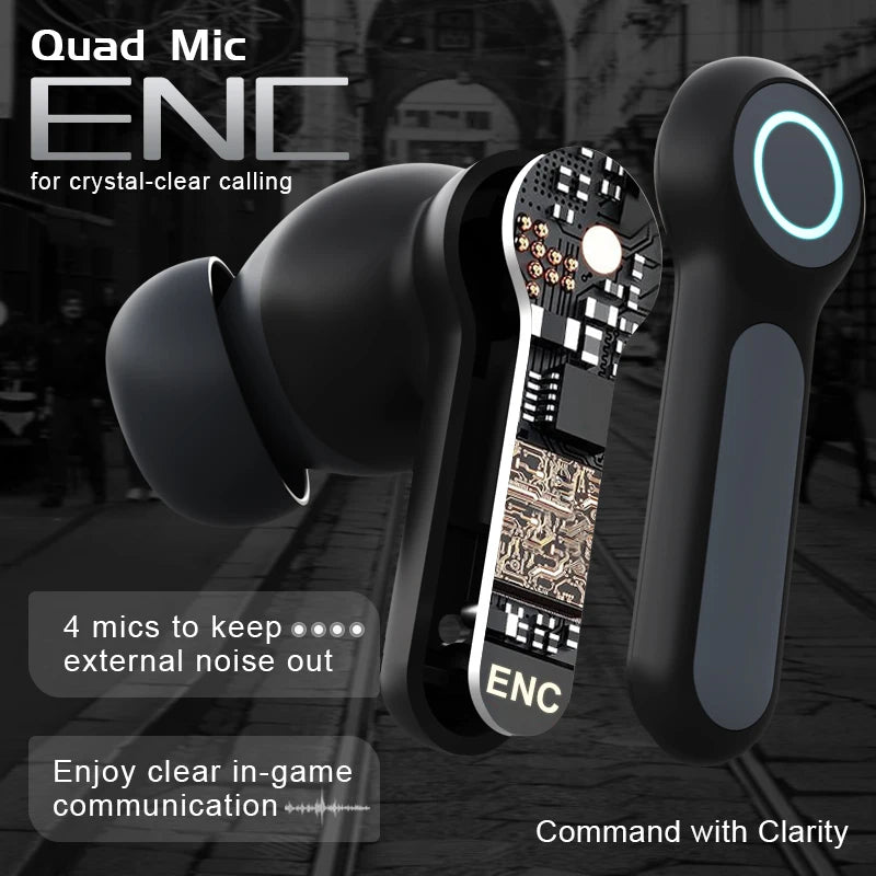 G07  Earbuds Factory Gaming TWS Noise Cancellation Earphones BT V5.4 RGB Lighting