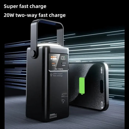 New Arrival 22.5w Fast Charging 20000mAh Portable Charger with Built in Removable Cables LED Outdoor Mobile Power Bank