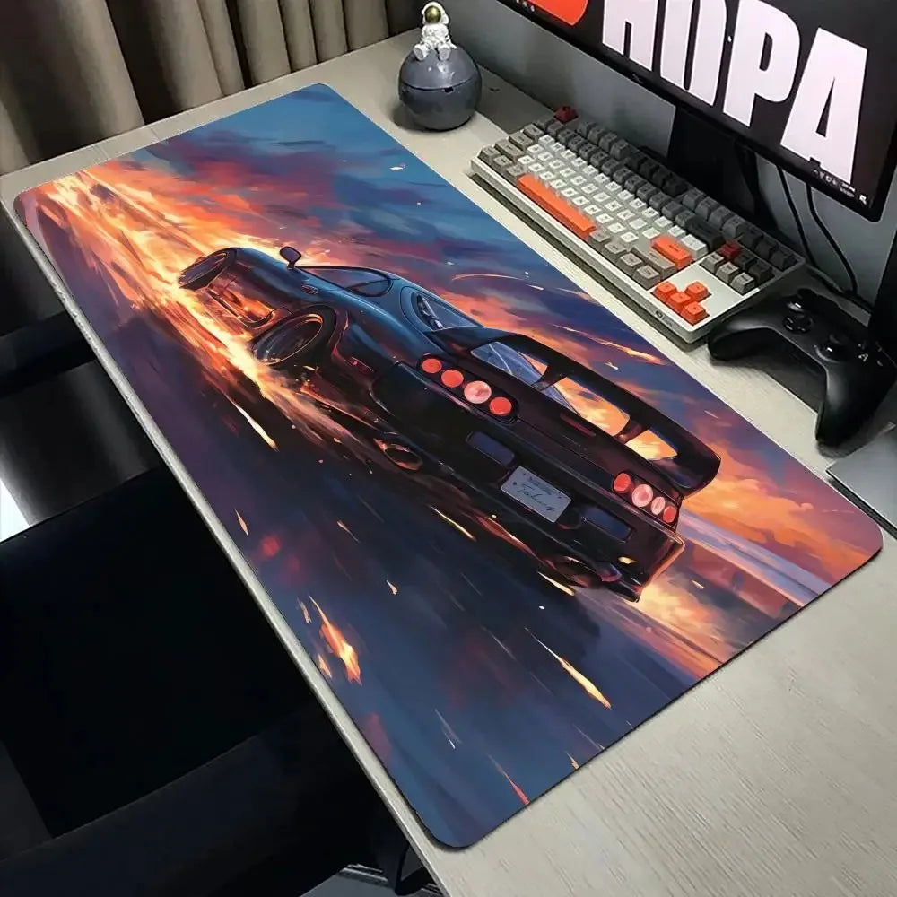 Japanese Painting Style Car Cool Stylish PC Gaming Mouse Pads Gamer Mats Teclado Ergonomic Pad Mat Laptop Office Carpet 900X400