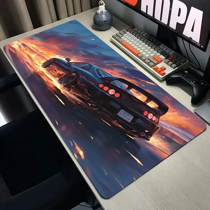 Japanese Painting Style Car Cool Stylish PC Gaming Mouse Pads Gamer Mats Teclado Ergonomic Pad Mat Laptop Office Carpet 900X400
