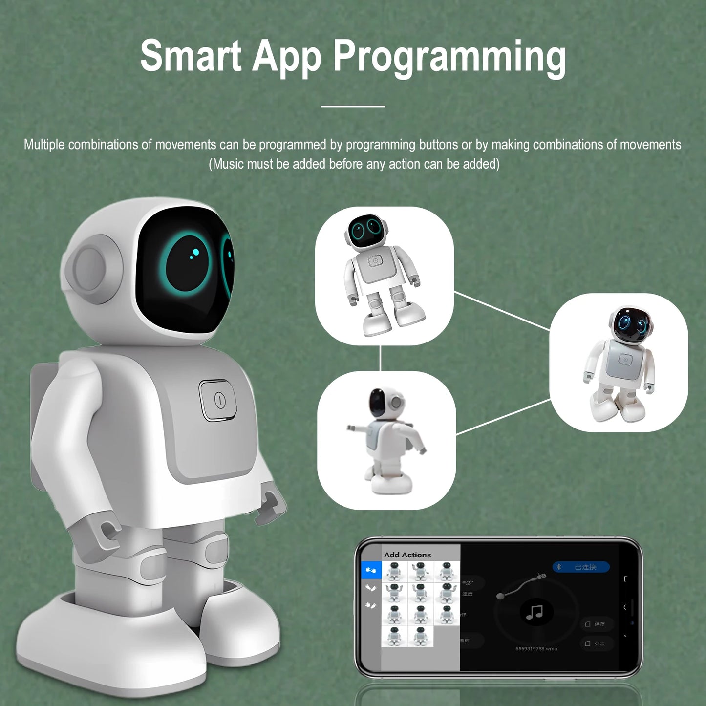 2023 Smart Educational DIY Dancing Rabbit Robot for Kids Programmed BT Speaker Chat with GPT