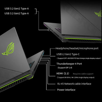 Manufacturer Supply asus Rog Strix Scar16 Gaming Computer Laptop 240Hz 2.2GHz Max Turbo 5.8GHz I9-14900hx Rtx4060 4070 Notebooks