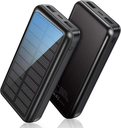 Portable Charging Treasure Large Capacity Outdoor Solar Mobile Power LED High Brightness Flashlight Mobile Battery Solar Charger