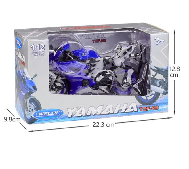 WELLY 1:12  2020 YZF R6 Heavy Locomotive Alloy Motorcycle Simulation Model Toy