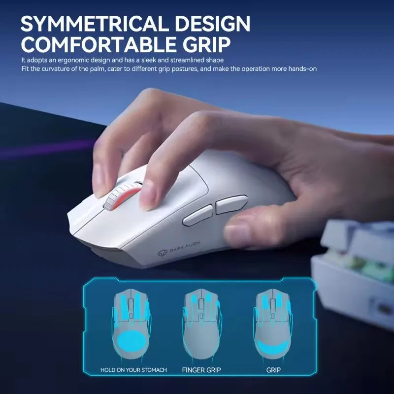 Dark Alien X1 PAW3311 2.4G Wireless E-Sports Mouse Three Modes Ergonomic Gaming Mouse with Magnetic Charging Dock RGB Light