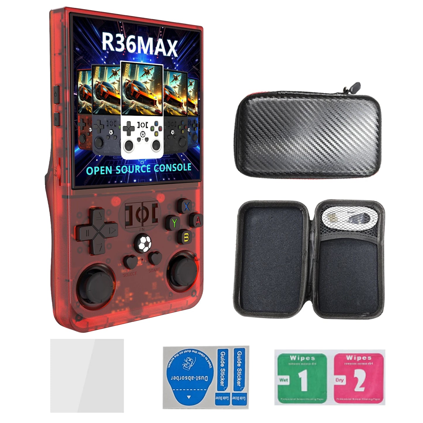 US Stock R36 MAX Retro 4 Inch IPS Screen Handheld Gaming Players RK3326 Linux OS 4000mAh Battery Portable Handheld Game Console