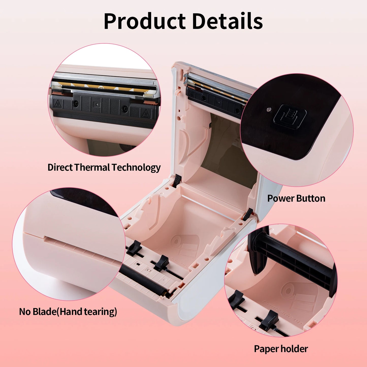 Phomemo D520-BT Wireless 4x6 Thermal Shipping Label Printer Used for Android & IOS Mobile Devices ROHS Certified Small Business