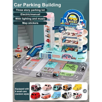 Parking Toys Multi Storey Electric Parking Rotating Amusement Park Toy Car Park Kids