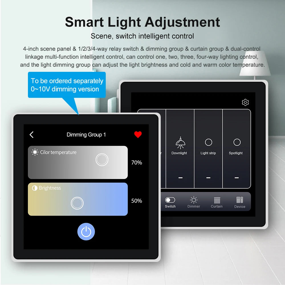 2025 Smart Lighting Control Touch Panel, With Tuya Zigbee 4 Inch In-wall Smart Home Touch Screen Panel