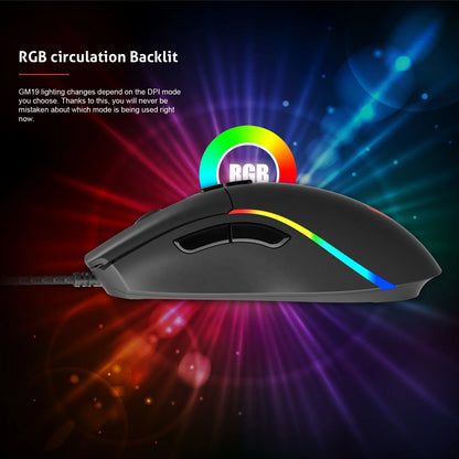 MEETION MT-GM19_2023 New Ultra High DPI Ergonomic Design 12000DPI Flexible Professional RGB Gaming Mouse