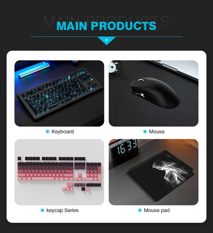 Zornher ST68 Black Polar Day Split Type Mechanical Keyboard 2.4Ghz Wireless RGB Backlit Programmable USB Type-C Interface Gaming