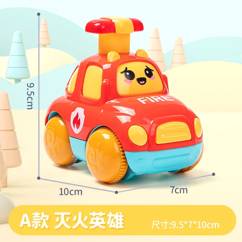 CZ Factory Children Inertial Pull Back Boys Press the Car Puzzle 3-inertial Back Police Car Ambulance Fire Engine Toy Kid Gift