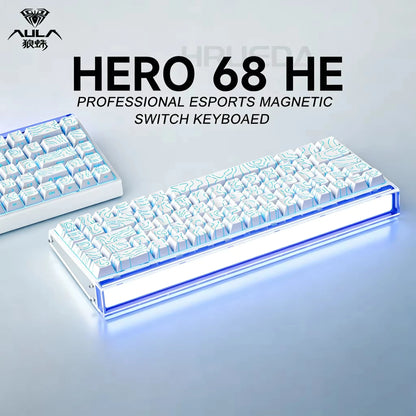 AULA HERO 68HE AIR INSTOCK 3-Mode Magnetic Switch Gaming Keyboard&Mouse E-sport Custom Mechanical Wired Keyboard Accessories