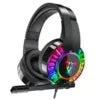 Computer E-sports Wired Gaming Headset Microphone 7.1 Channel RGB Luminous Leather Active Noise Hearing Aid Aviation