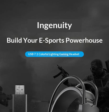 Cross-border Spot E-Sports Over-Ear Gaming 7.1 Surround Sound Active Noise Cancellation (ANC) 2m Cord Over-ear Headphones