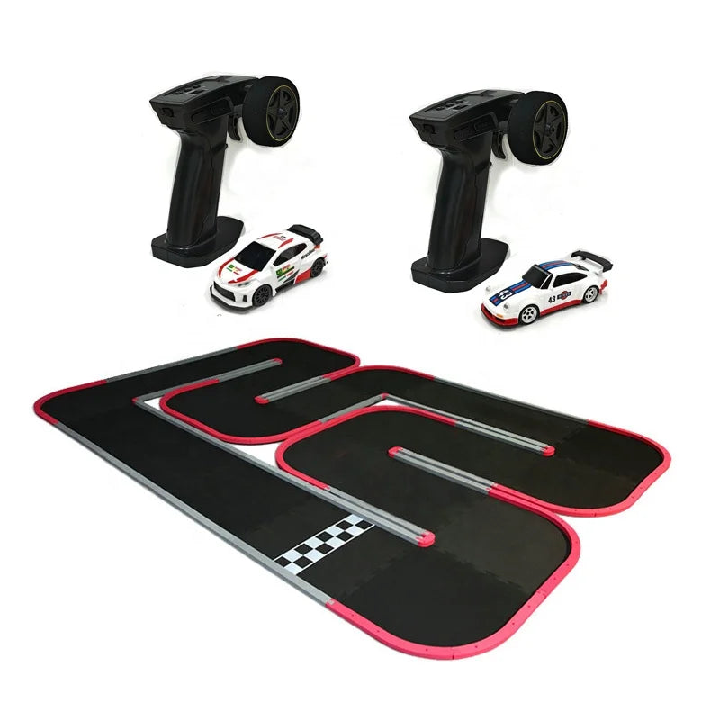 LVH RC 1:43 Scale 4WD 2.4G Remote-Controlled Plastic Racing Car for Adult Leisure Parties with Alkaline AAA Battery