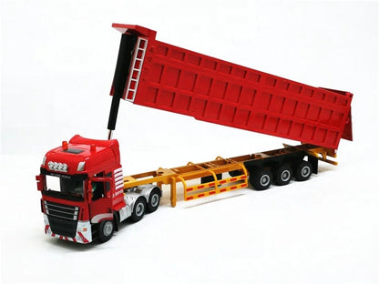 Heavy Truck 1:50 Container Truck Model of Alloy Trailer for Semi-trailer Container Truck for Boy Toy Modelo Diecast Toy Vehicles