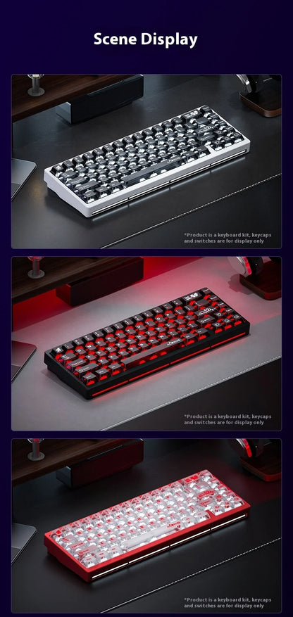 Weikav Nut65 Tri-Mode 6000mAh Mechanical Gaming Keyboard Kit QWERTY Wired/Wireless ARGB Rhythm DIY AO&EP Sound Reactive Lighting