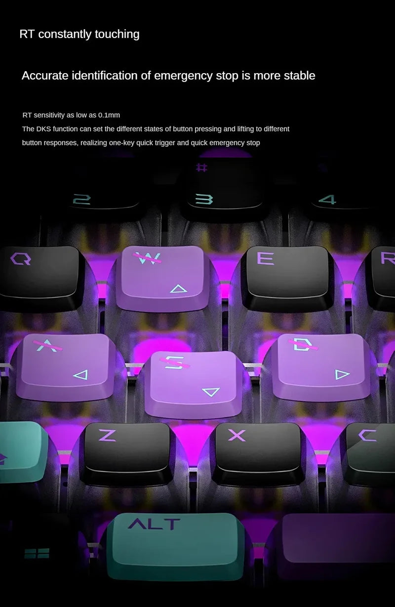 PC Gift Tri Mode 0.1RT Inductance Switch Custom Gaming Keyboard RGB 84 Keys Black Shark Magnetic Switch Mechanical Keyboard