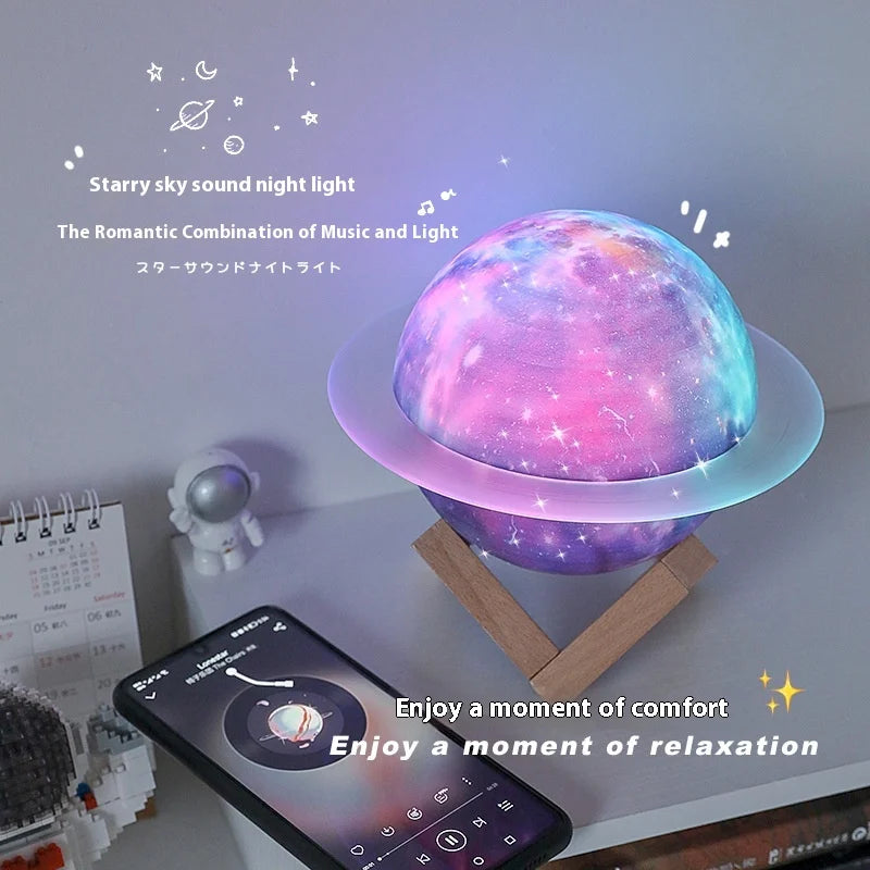 High-End Saturn for Bluetooth Gaming Speakers for Your Girlfriend Color-Changing Night Light Battery-Powered with Gift Included