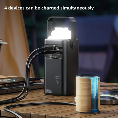 New Arrival 22.5w Fast Charging 20000mAh Portable Charger with Built in Removable Cables LED Outdoor Mobile Power Bank