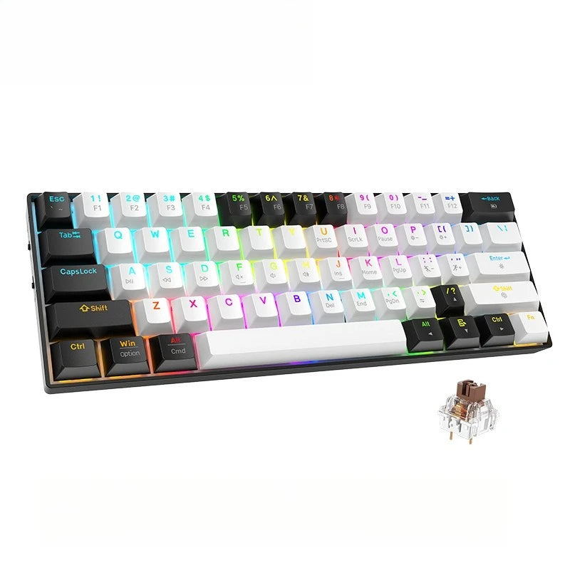 CK23 61-key Three-mode Mechanical Mini Keyboard Brown Switch E-sports Gaming Keyboard