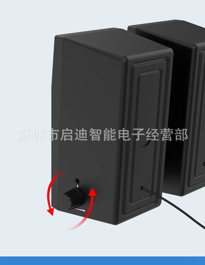 E-1062 High Quality Computer Cable Bass Cannon RGB LED Lighting 3D Stereo Surround Sound 2-Piece Desktop E-sports Gaming Speaker