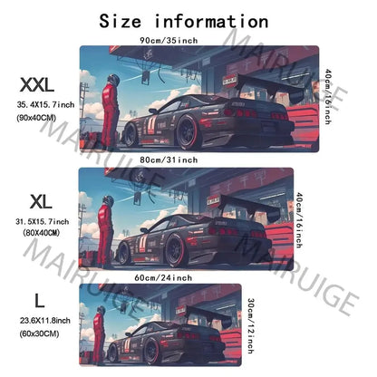 Japanese Painting Style Car Cool Stylish PC Gaming Mouse Pads Gamer Mats Teclado Ergonomic Pad Mat Laptop Office Carpet 900X400