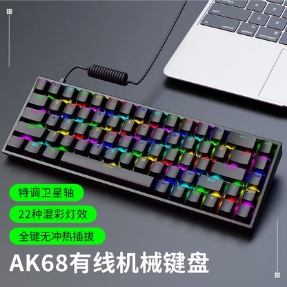 Luminous Mechanical Gaming Keyboard 68 Keys Wired Desktop & Laptop Blue & Red Switches