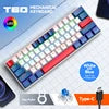 Full Keys Hotswappable Russian Layout Mechanical Keyboard Gaming Customized OEM Keyboard 63keys TKL Wired Keyboard for PC Laptop
