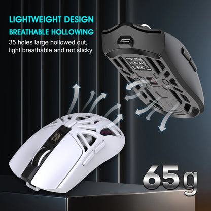 Hot 3 Mode Tri-mode Gaming Mouse Wireless Silent RGB Honeycomb Gaming Mouse Ergonomic 2.4G/BT/Wired E-sports Mice for PC