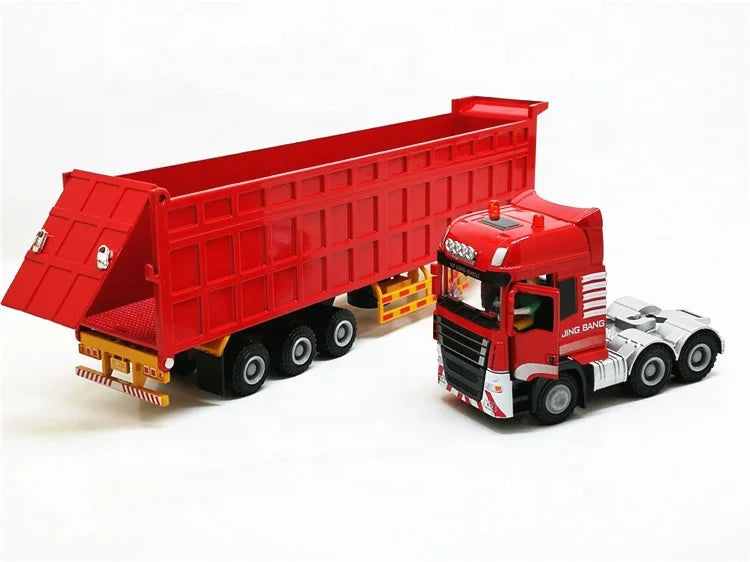 Heavy Truck 1:50 Container Truck Model of Alloy Trailer for Semi-trailer Container Truck for Boy Toy Modelo Diecast Toy Vehicles