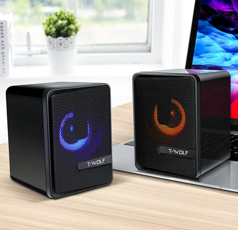 Chinese New Trending 2.0 USB Wired Gaming Audio System RGB Light Desktop Wired 2.0 USB Laptop/PC Computer Speakers for Gaming