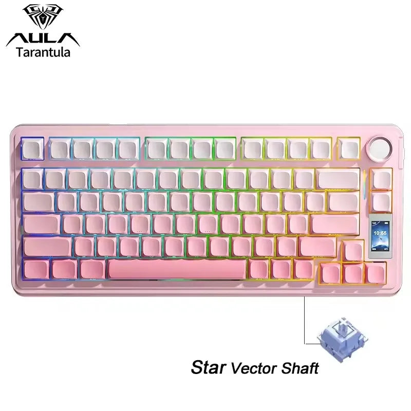 Aula S75Pro Gaming Triple-Mode Smart Screen Mechanical Keyboard