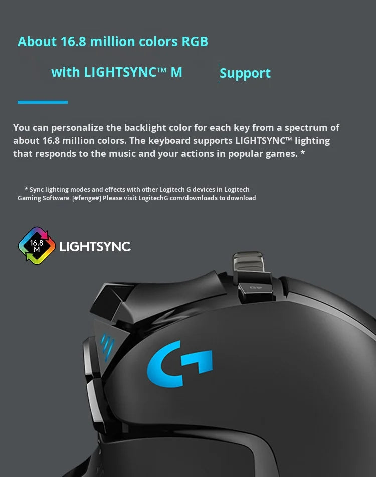 Fully Upgraded for Logitech G502 Hero Wired Gaming Mouse with 16000Dpi RGB Lighting Right-handed Orientation