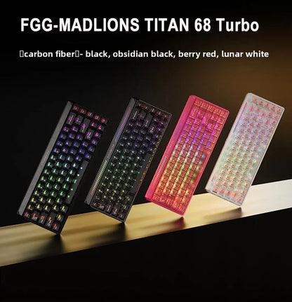MADLIONS TITAN68 RGB Wired Gaming Keyboard 68 Keys Magnetic Axis Turbo Esports Carbon Fiber RT0.001mm for Valorant