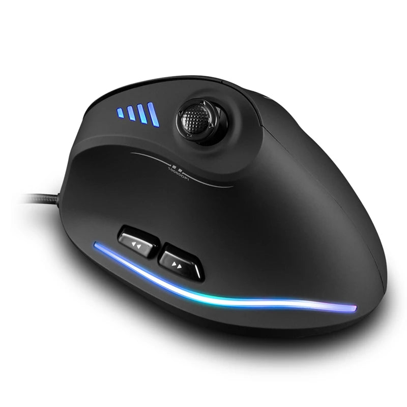 C-18 Top Seller 11 Buttons Programing Adjustable DPI Wired Vertical Gaming Mouse With Joystick