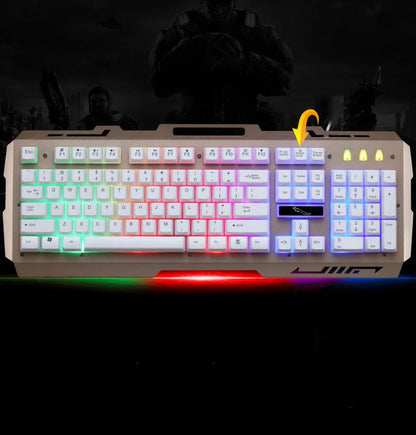 New Fashionable Stylish Wired Gaming Keyboard G700 Laptop Mechanical Feel Metal Luminescent with Phone Holder