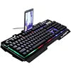 New Fashionable Stylish Wired Gaming Keyboard G700 Laptop Mechanical Feel Metal Luminescent with Phone Holder