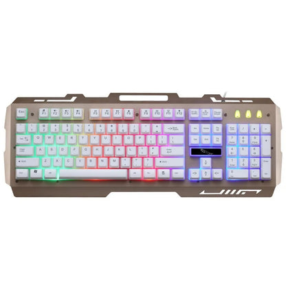 New Fashionable Stylish Wired Gaming Keyboard G700 Laptop Mechanical Feel Metal Luminescent with Phone Holder