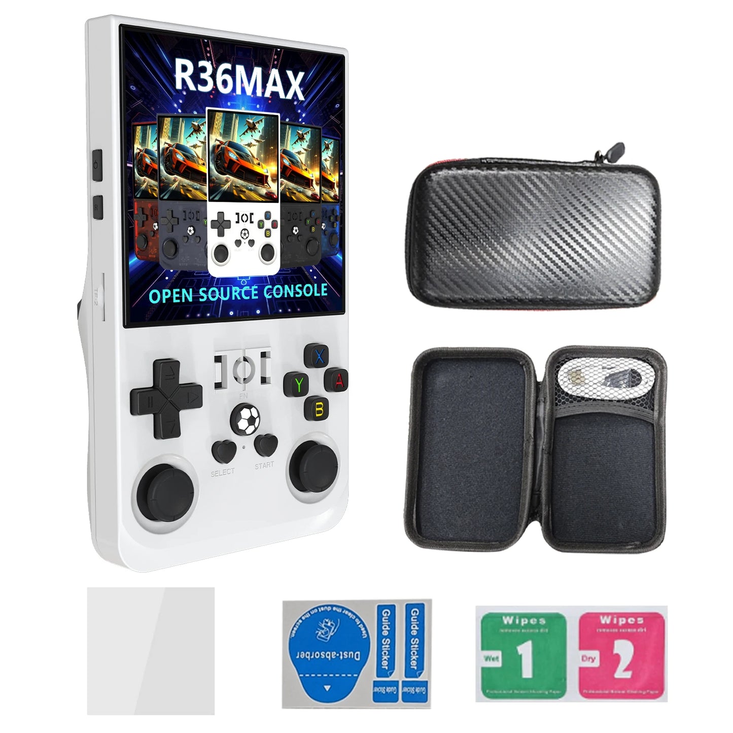US Stock R36 MAX Retro 4 Inch IPS Screen Handheld Gaming Players RK3326 Linux OS 4000mAh Battery Portable Handheld Game Console