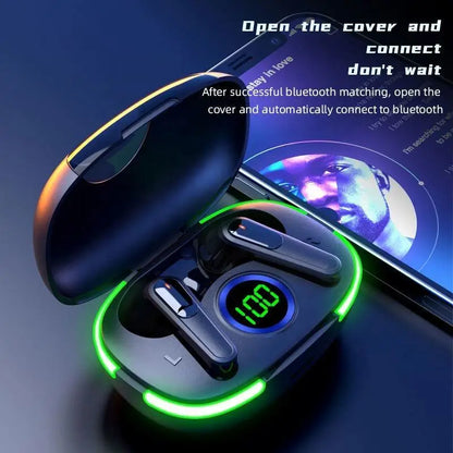 Pro80 TWS Earbuds 9D HIFI Stereo Waterproof In-Ear Headphone Blue-tooth Low Latency Digital Display Battery Indicator for Gaming