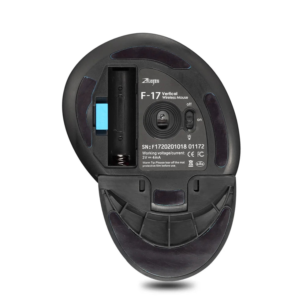 ZELOTES F-17 2.4GHz Wireless Right-Handed Gaming Mouse Vertical Optical Design RGB Backlit 6 Keys with 3 Adjustable DPI